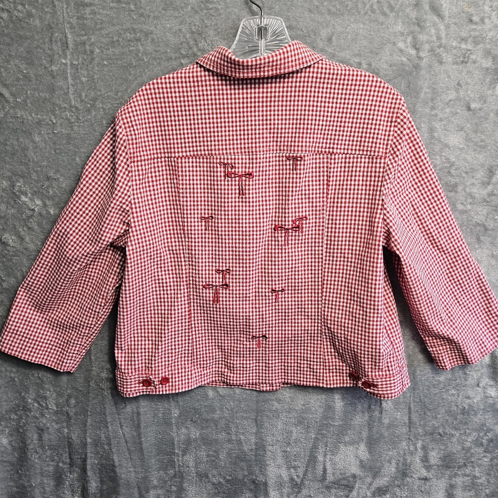 Red Checkered Button-Up Shirt - image 8